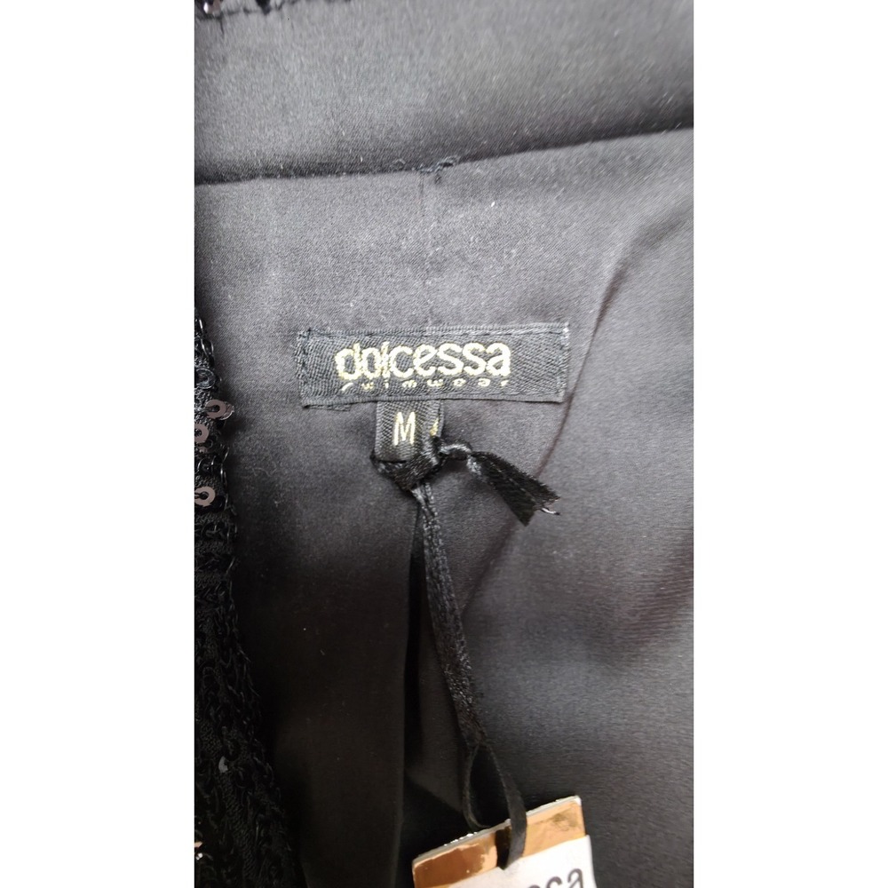 Dolcessa Swimwear Sequin Blazer Jacket Womens M Black NWT $295 One Button - Picture 4 of 10